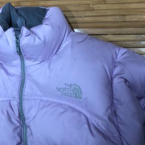 lilac north face puffer